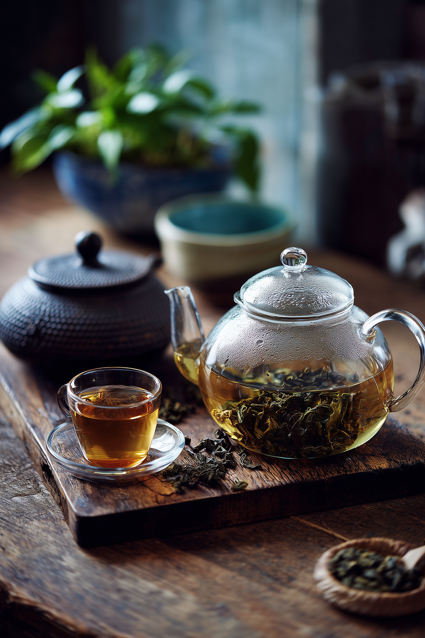 Various types of tea leaves and dried herbs for Turkish tea.